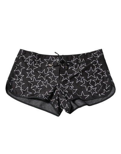 Dolce & Gabbana Black Star Print Beachwear Shorts Swimwear