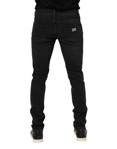 Dolce & Gabbana Black Washed Cotton Skinny Denim Jeans