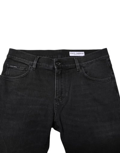 Dolce & Gabbana Black Washed Cotton Skinny Denim Jeans