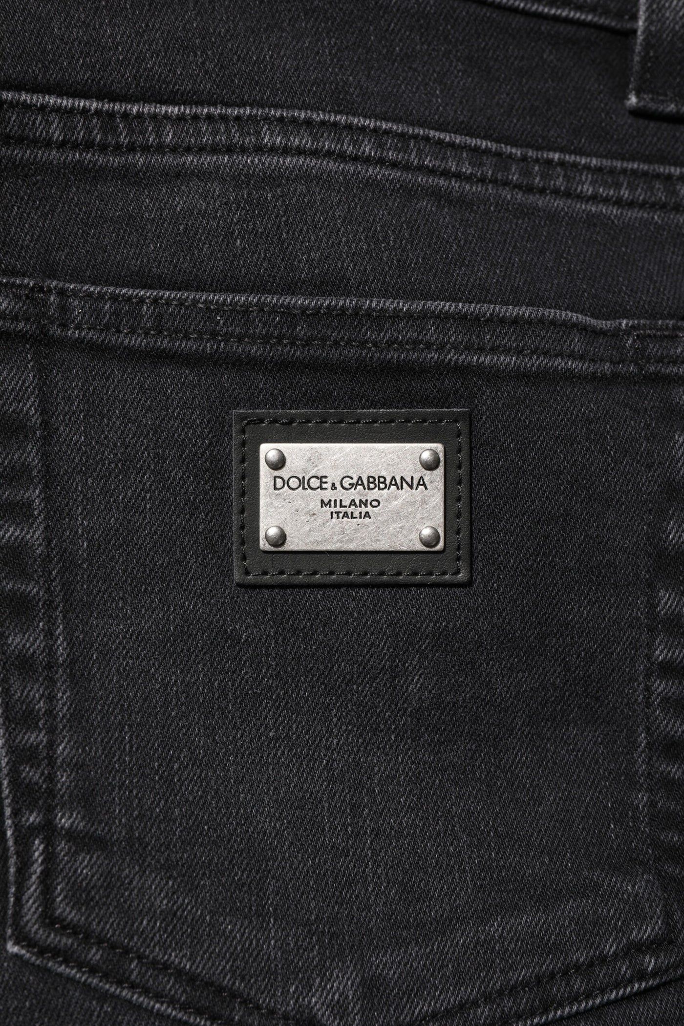 Dolce & Gabbana Black Washed Cotton Skinny Denim Jeans