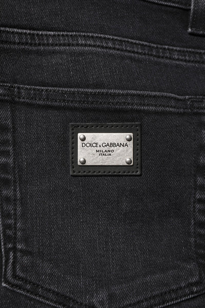 Dolce & Gabbana Black Washed Cotton Skinny Denim Jeans