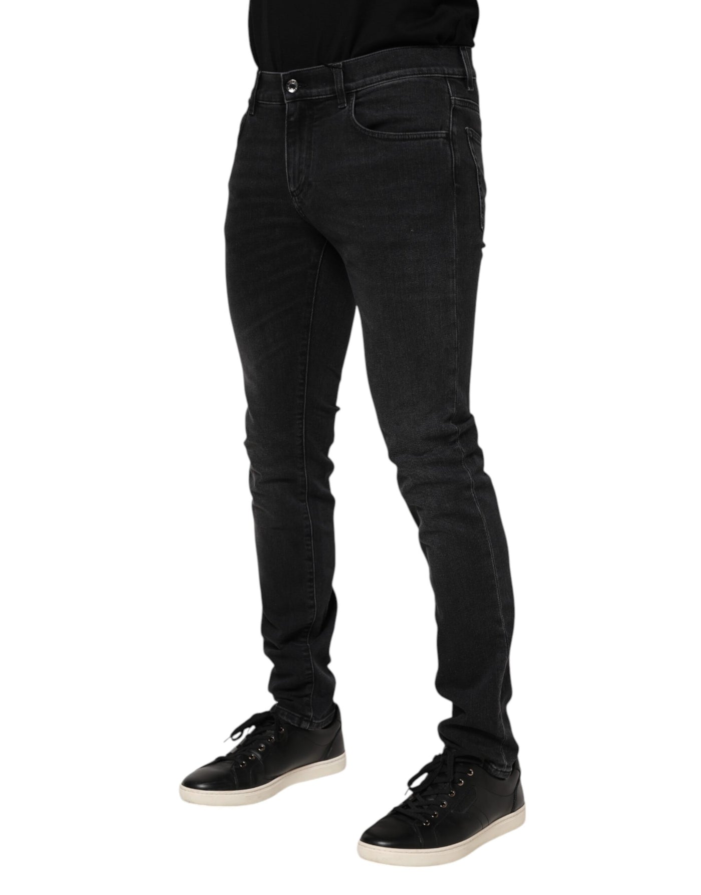 Dolce & Gabbana Black Washed Cotton Skinny Denim Jeans
