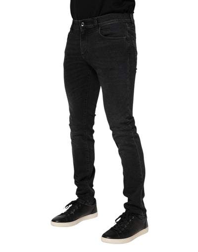 Dolce & Gabbana Black Washed Cotton Skinny Denim Jeans