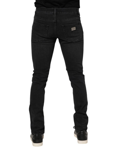 Dolce & Gabbana Black Washed Cotton Skinny Denim Jeans