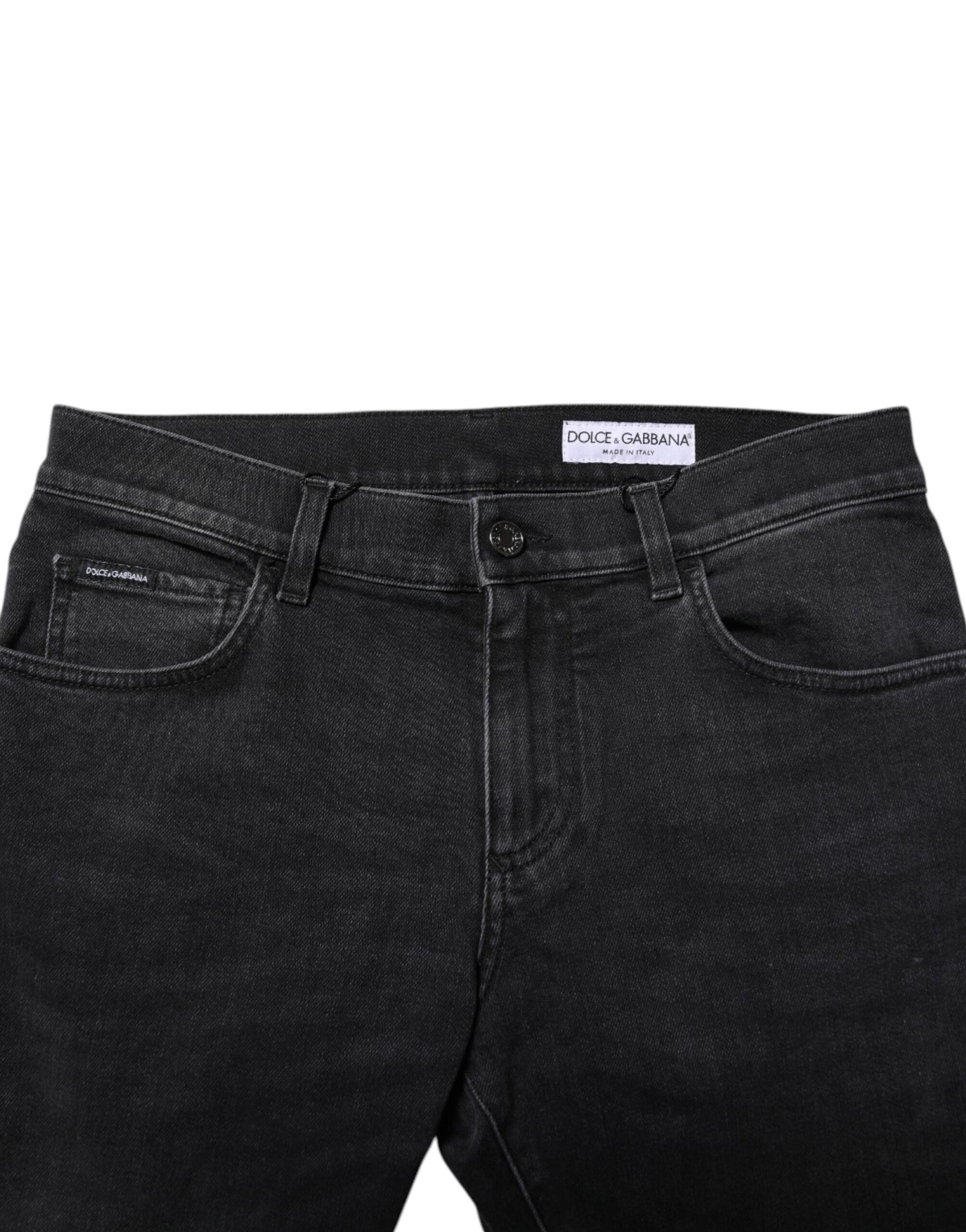 Dolce & Gabbana Black Washed Cotton Skinny Denim Jeans