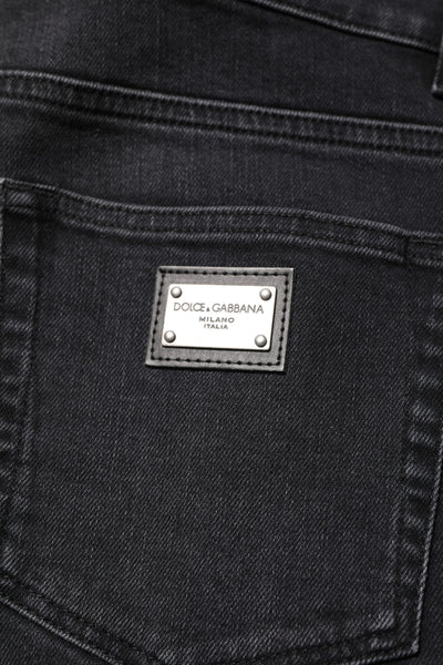Dolce & Gabbana Black Washed Cotton Skinny Denim Jeans
