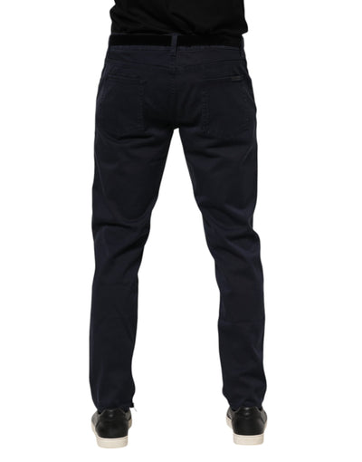 Dolce & Gabbana Blue Cotton Tapered Denim Jeans