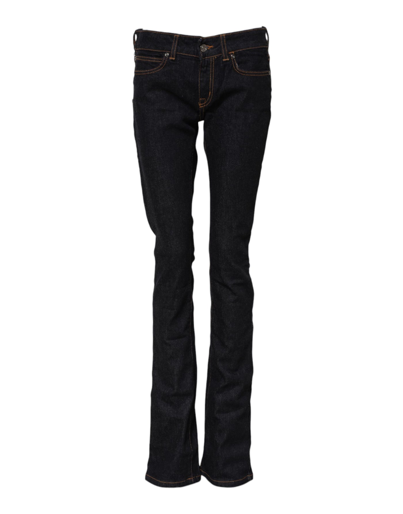 GF Ferre Dark Blue Cotton Mid Waisted Skinny Denim Jeans