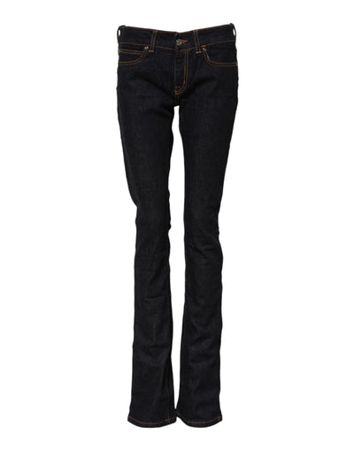GF Ferre Dark Blue Cotton Mid Waisted Skinny Denim Jeans