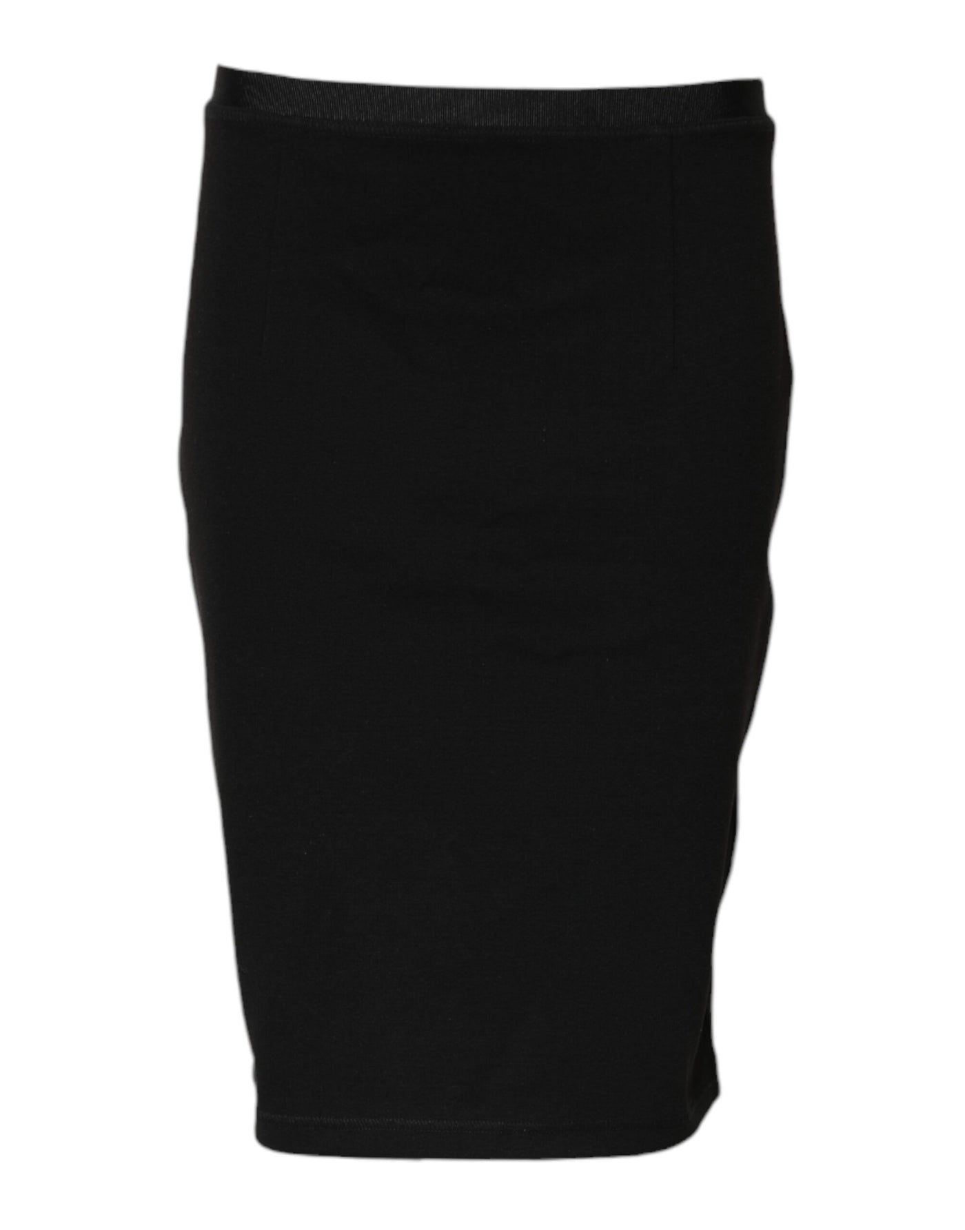 GF Ferre Black Polyester Pencil Cut Knee Length Skirt