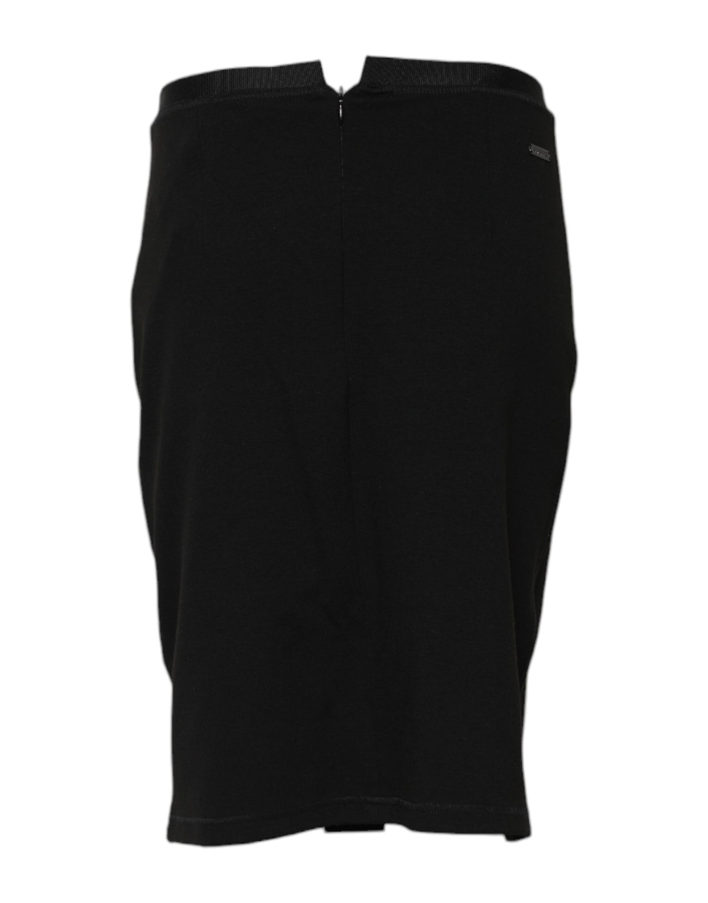 GF Ferre Black Polyester Pencil Cut Knee Length Skirt