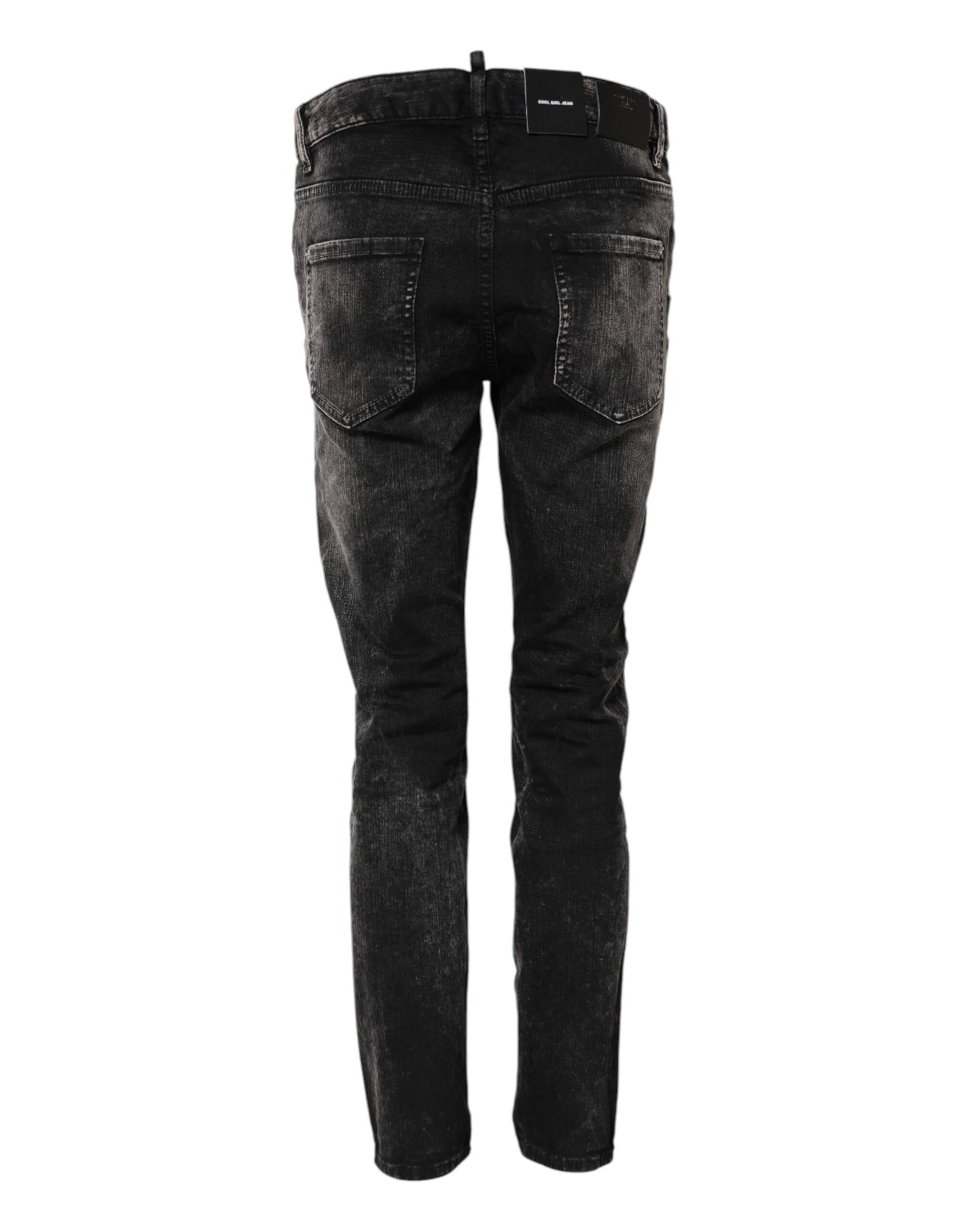 Dsquared² Black Washed Mid Waist Tapered Denim Jeans