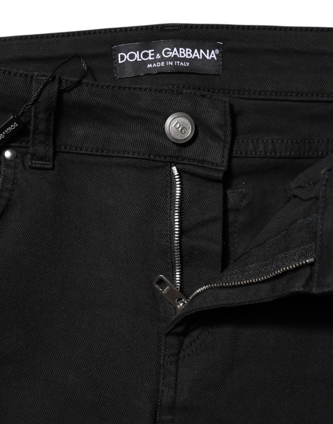 Dolce & Gabbana Black Cotton Stretch Slim Fit Denim Jeans