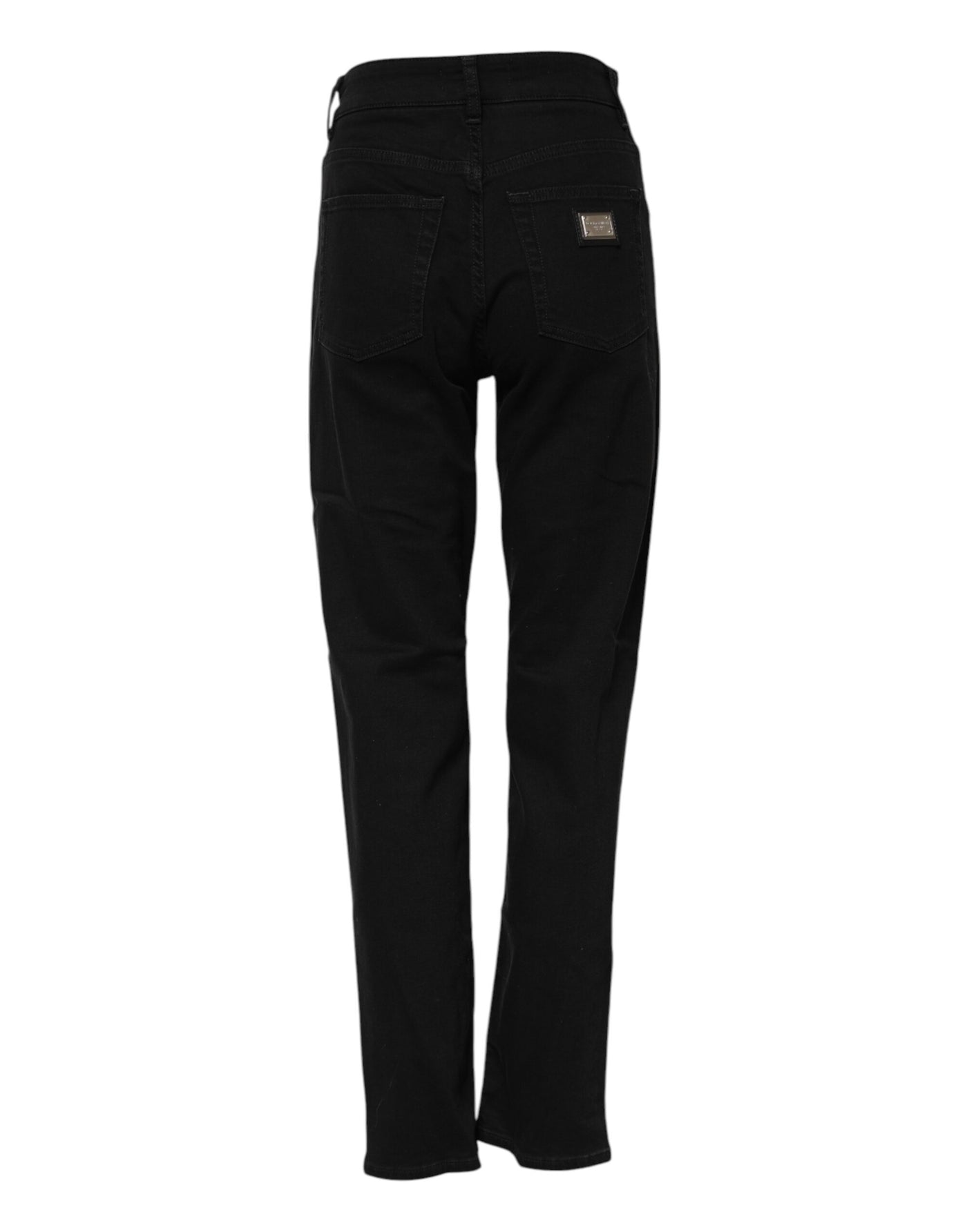 Dolce & Gabbana Black Boyfriend Cotton Mid Waist Denim Jeans