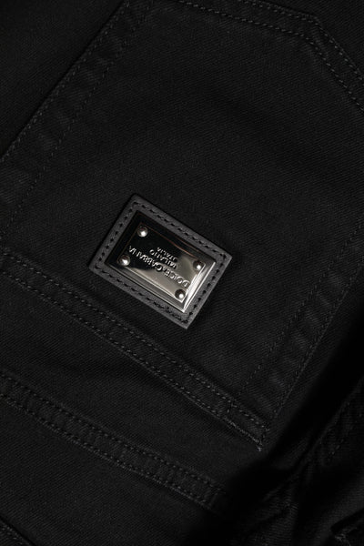 Dolce & Gabbana Black Boyfriend Cotton Mid Waist Denim Jeans