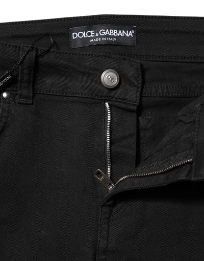 Dolce & Gabbana Black Cotton Skinny Mid Waist Denim Jeans