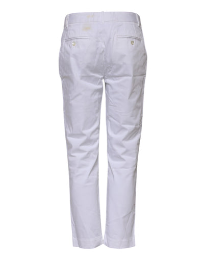 Dolce & Gabbana White Cotton Stretch Mid Waist Jeans