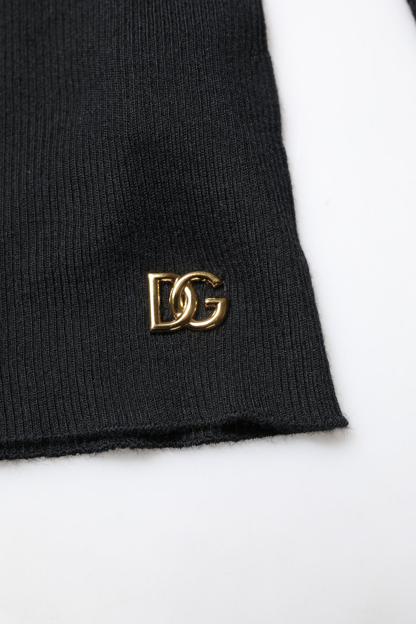 Dolce & Gabbana Black Cashmere Turtleneck Knitted Blouse Top