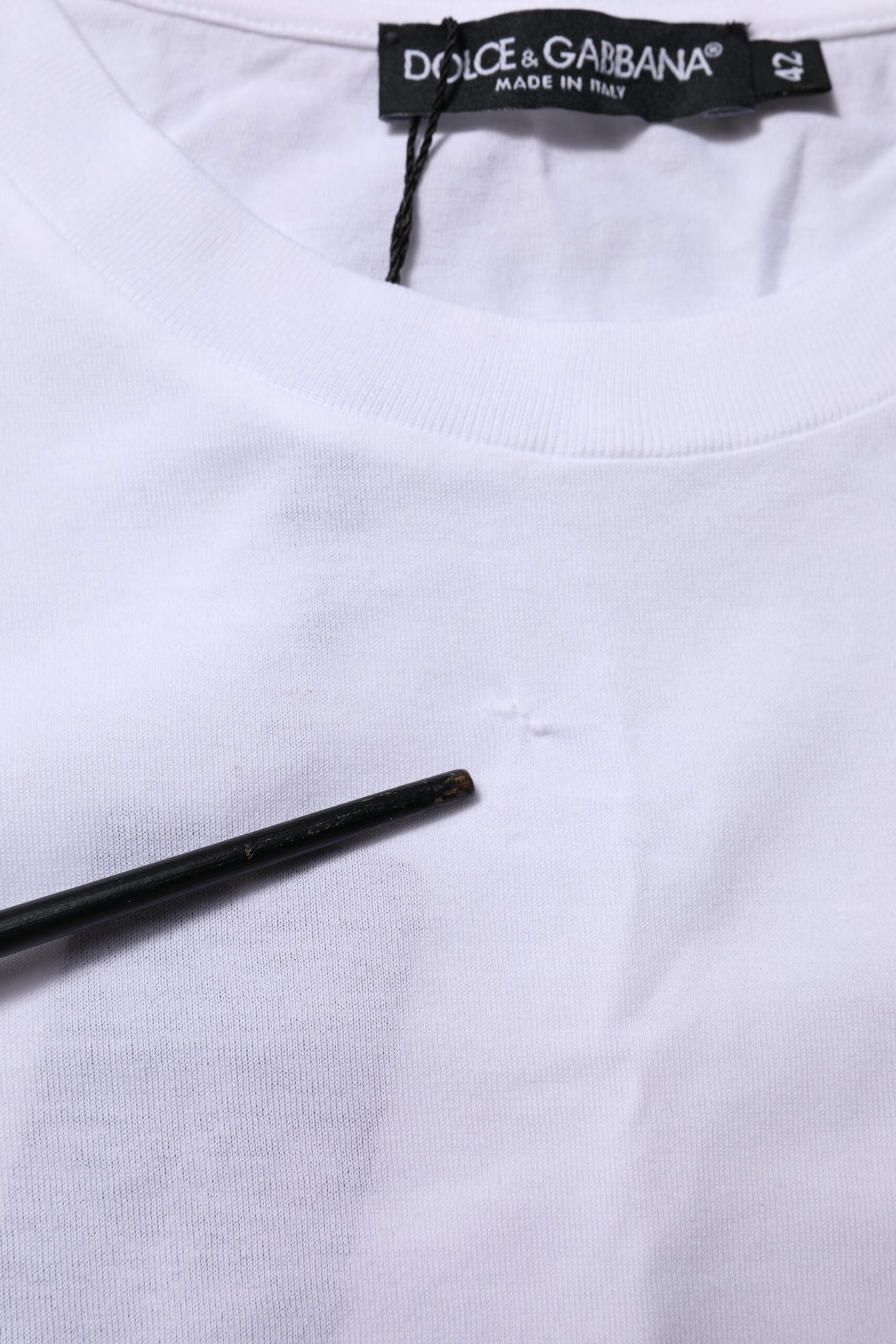 Dolce & Gabbana White Cotton Round Neck Short Sleeves T-shirt