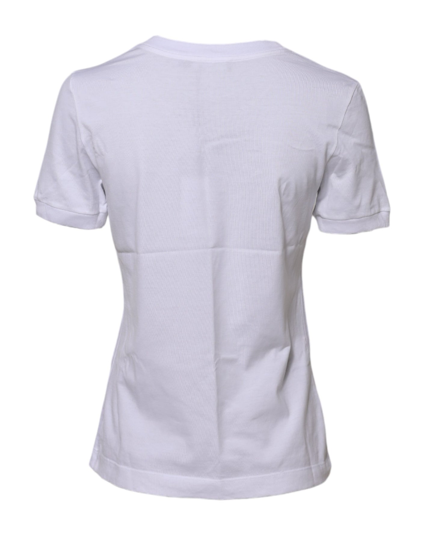 Dolce & Gabbana White Cotton Round Neck Short Sleeves T-shirt