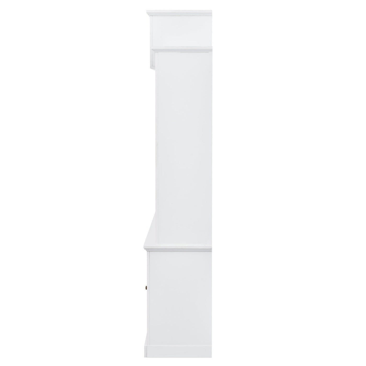 [VIDEO provided] ON-TREND Minimalism Entertainment Wall Unit with Bridge, Modern TV Console Table for TVs Up to 70', Multifunctional TV Stand with Tempered Glass Door, White (Old SKU: SD000009AAK)