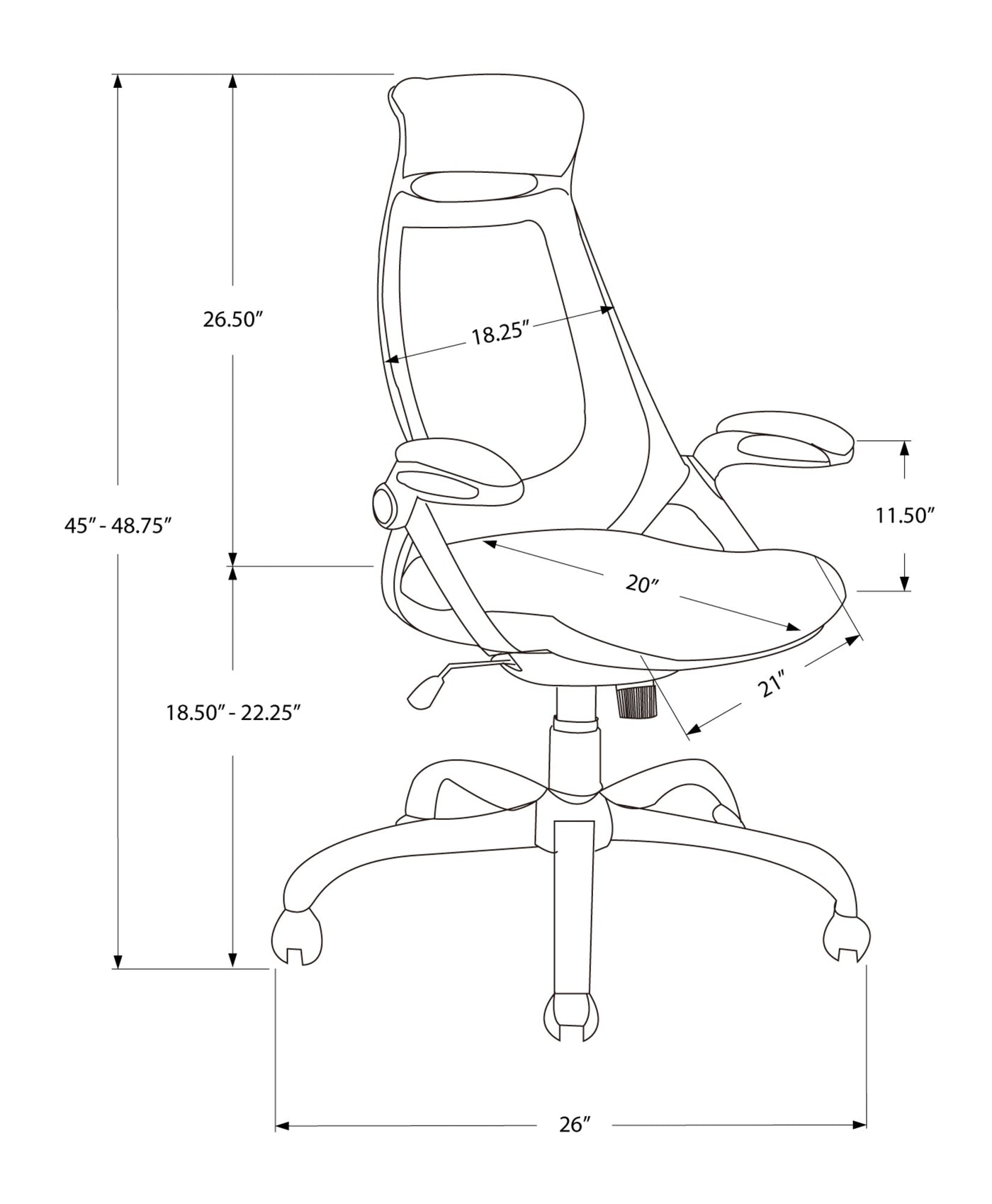 Office Chair, Adjustable Height, Swivel, Ergonomic, Armrests, Computer Desk, Work, Black Mesh, Chrome Metal, Contemporary, Modern