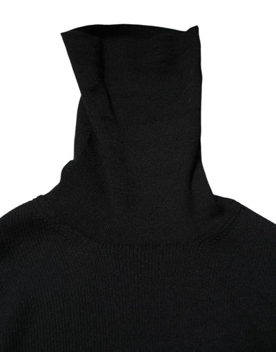 Dolce & Gabbana Black Long Sleeves Turtle Neck Mini Dress