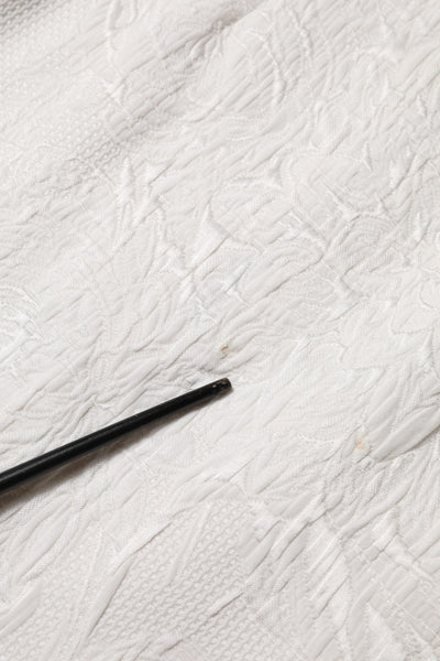 Dolce & Gabbana White Floral Brocade A-line High Waist Skirt