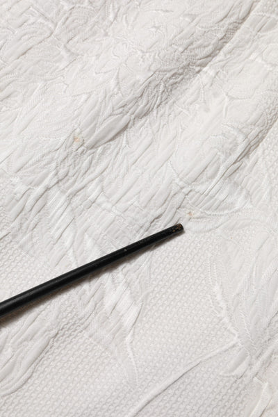 Dolce & Gabbana White Floral Brocade A-line High Waist Skirt