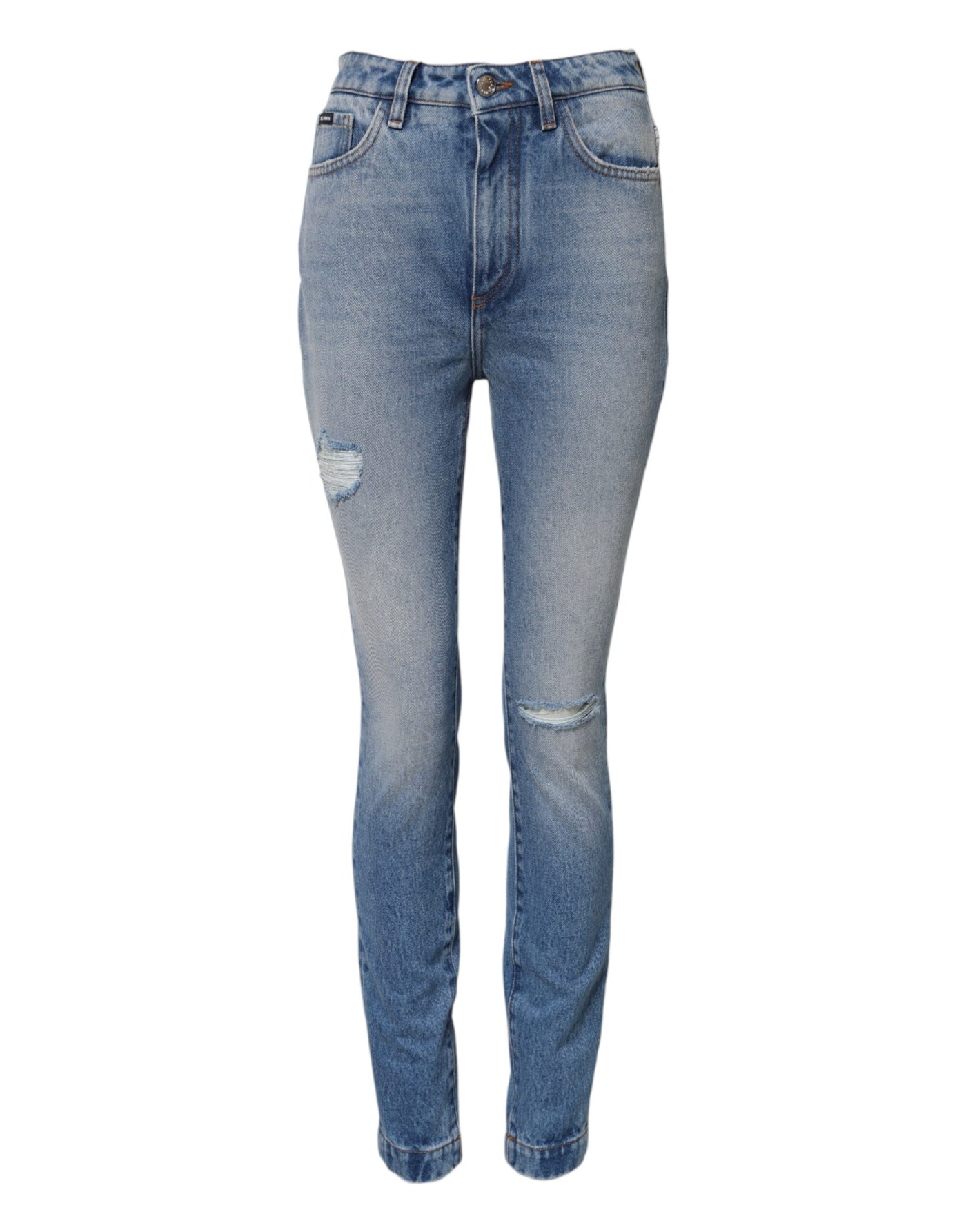 Dolce & Gabbana Blue Washed Skinny High Waist Denim Jeans