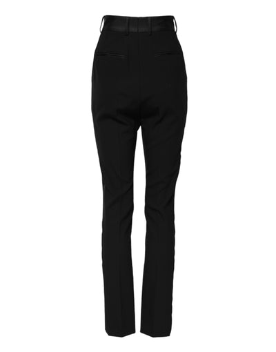 Dolce & Gabbana Black Wool High Waist Skinny Pants