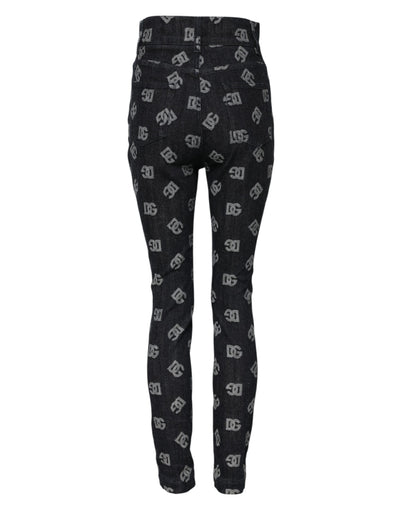 Dolce & Gabbana Black DG Logo High Waist Skinny Denim Jeans