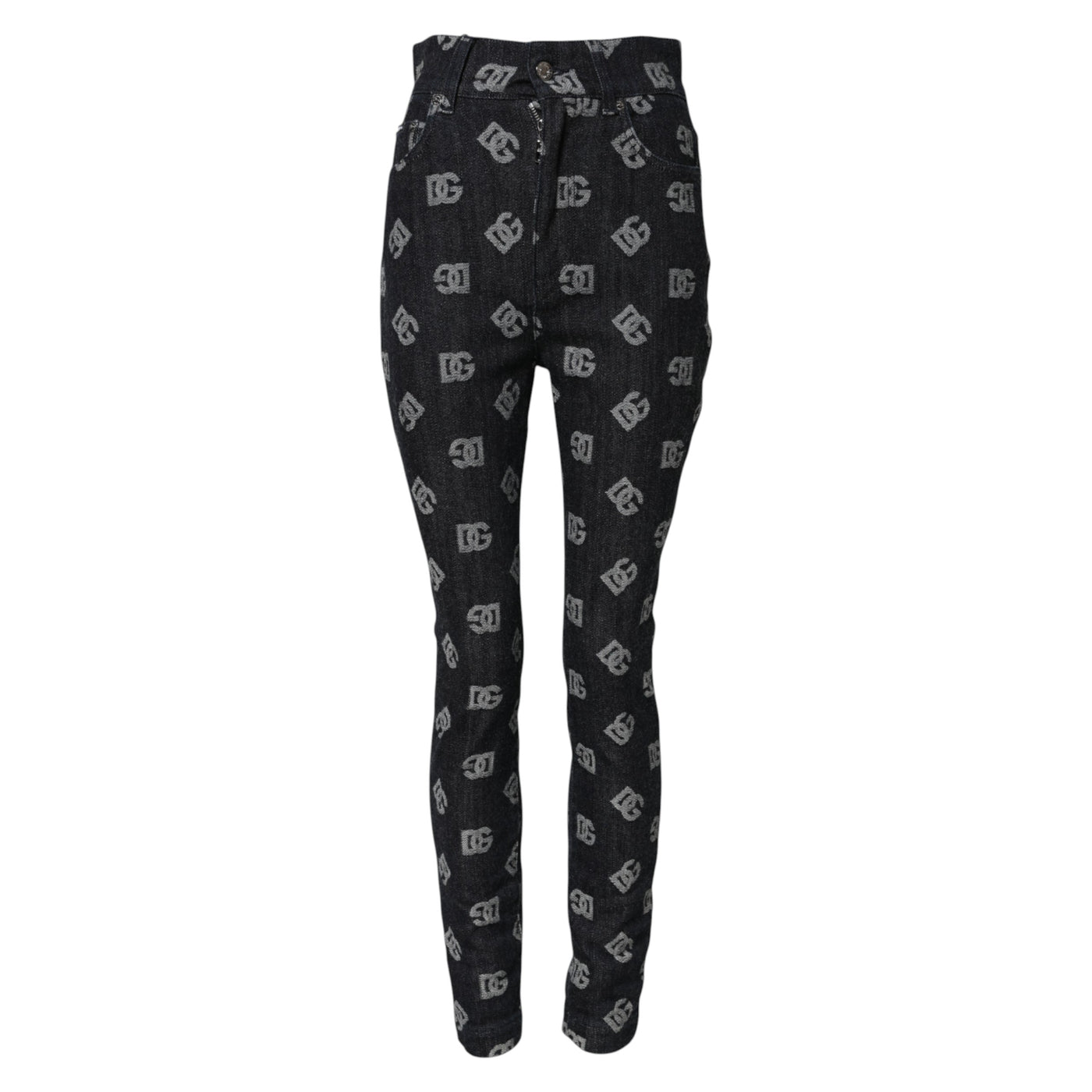 Dolce & Gabbana Black DG Logo High Waist Skinny Denim Jeans