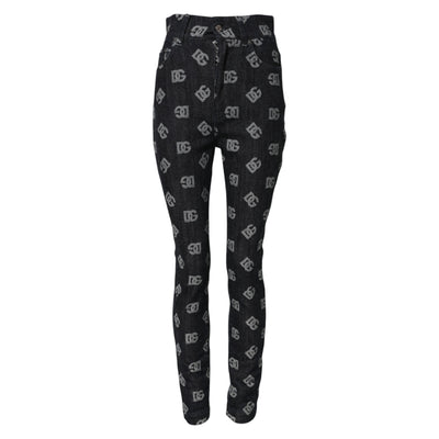 Dolce & Gabbana Black DG Logo High Waist Skinny Denim Jeans