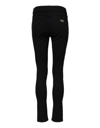 Dolce & Gabbana Black Cotton Skinny Mid Waist Denim Jeans