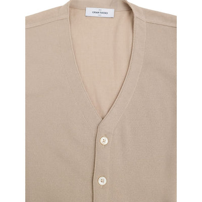 Gran Sasso Beige Cotton Sleveless Jacket
