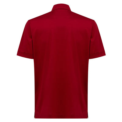 Canali Red Cotton Shortsleeve Shirt