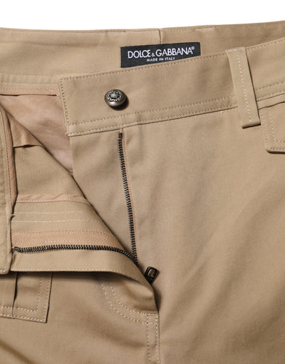Dolce & Gabbana Beige Mid Waist Cargo Tapered Pants