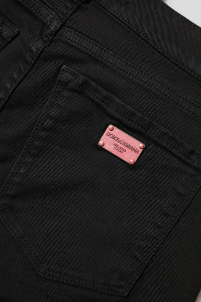 Dolce & Gabbana Black Cotton Skinny Mid Waist Denim Jeans