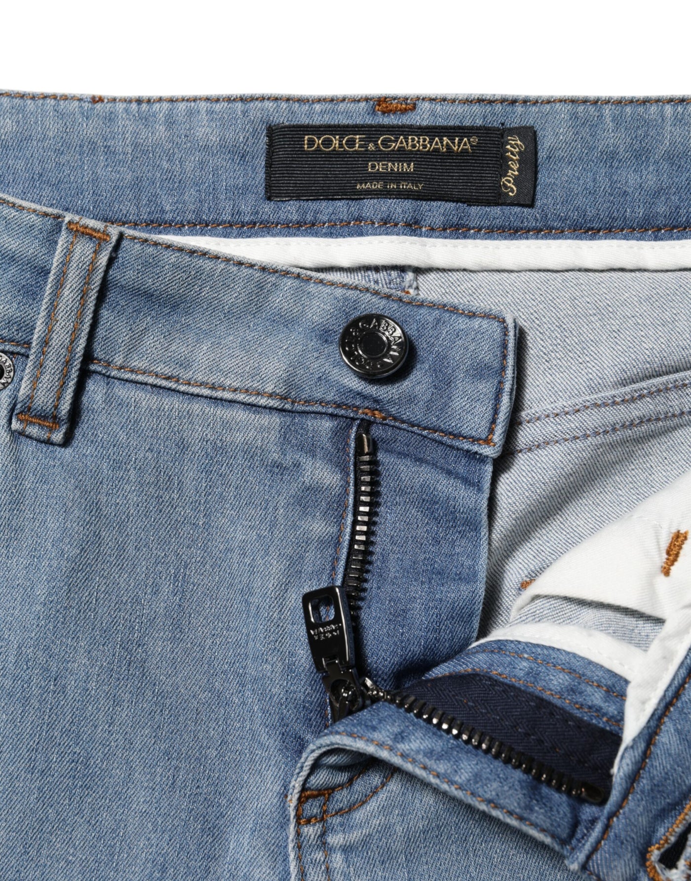Dolce & Gabbana Blue Cotton PRETTY MidWaist Skinny Denim Jeans