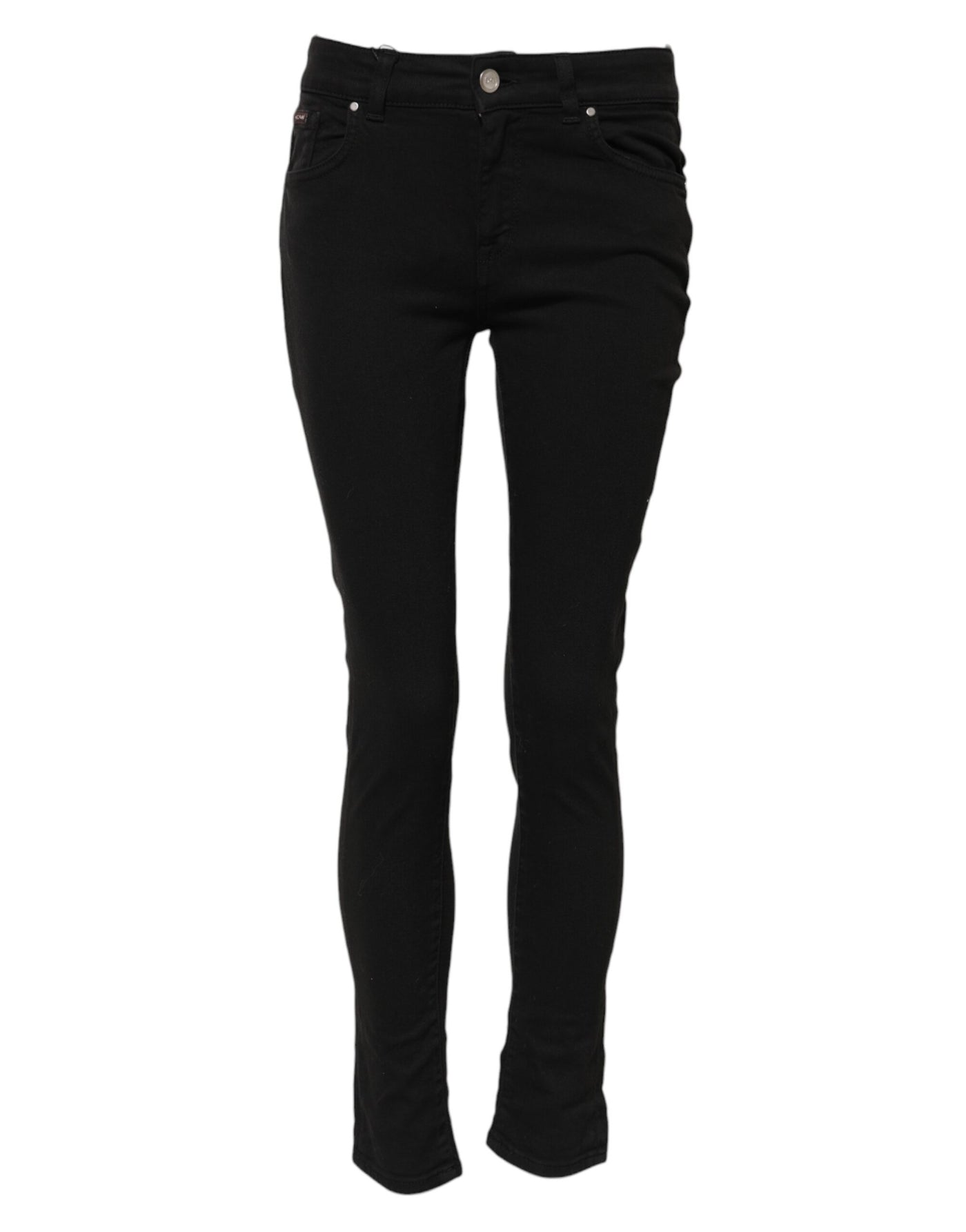Dolce & Gabbana Black Cotton Skinny Mid Waist Denim Jeans
