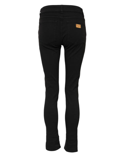 Dolce & Gabbana Black Cotton Skinny Mid Waist Denim Jeans