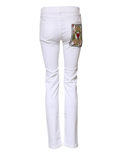 Dolce & Gabbana White GRACE Mid Waisted Skinny Denim Jeans