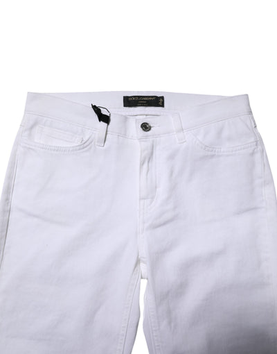 Dolce & Gabbana White GRACE Mid Waisted Skinny Denim Jeans