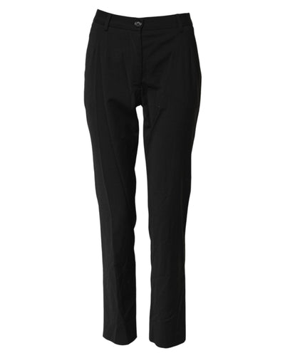 Dolce & Gabbana Black STAFF Mid Waist Tapered Pants