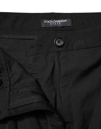 Dolce & Gabbana Black STAFF Mid Waist Tapered Pants