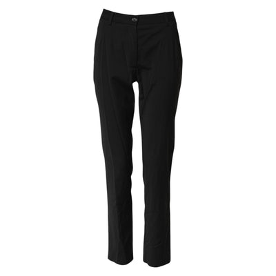 Dolce & Gabbana Black STAFF Mid Waist Tapered Pants