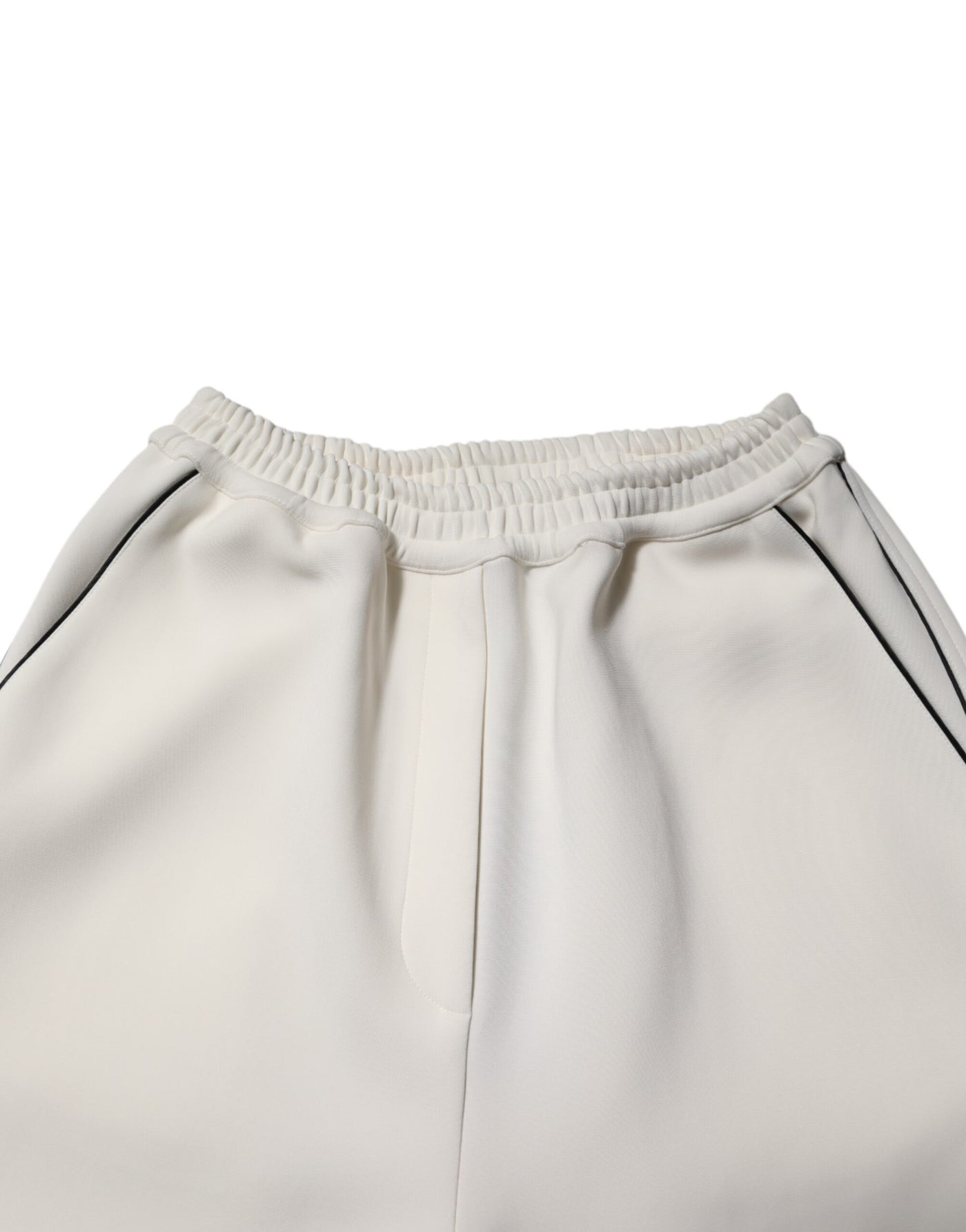 Dolce & Gabbana White Viscose Wide Leg Pull On Pants