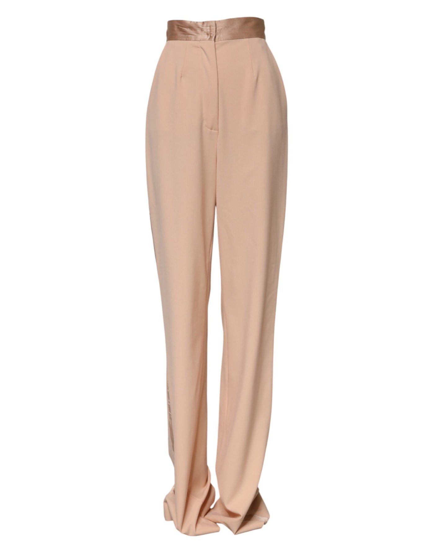 Dolce & Gabbana Beige Polyester Mid Waist Tapered Pants
