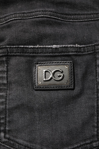 Dolce & Gabbana Black Cotton Low Waist Skinny Denim Jeans